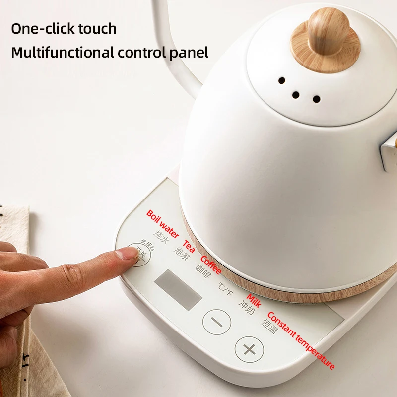 800 مللي معقوفة غلاية كهربائية اليد المشروب إبريق قهوة إبريق الشاي 304 مياه الفولاذ المقاوم للصدأ إبريق نحيل الفم اليد تخمير وعاء 1000 واط