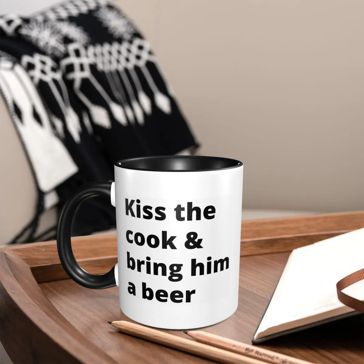 Kiss The Cook And Bring Him A Beer Mug Funny Ceramic Coffee Cups Tea Mugs Milk Cup Drinkware Gift for Friends
