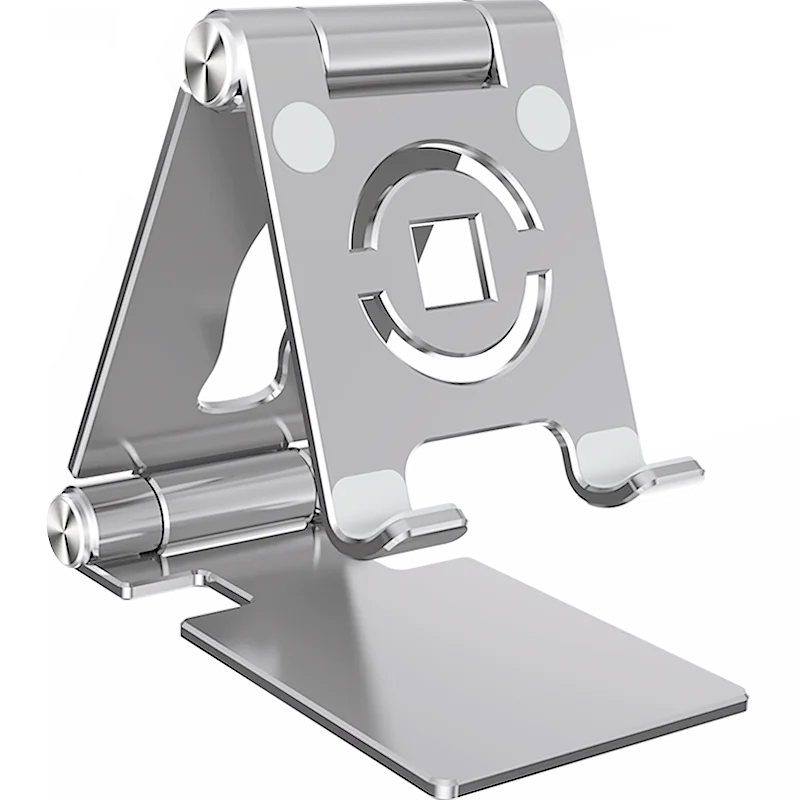 Faltbarer Handyhalter, 360 Grad drehbar, ausgehöhlter Tablet-Riser, rutschfester Tablet-Halter, höhenverstellbar, für 4,7–12 Zoll
