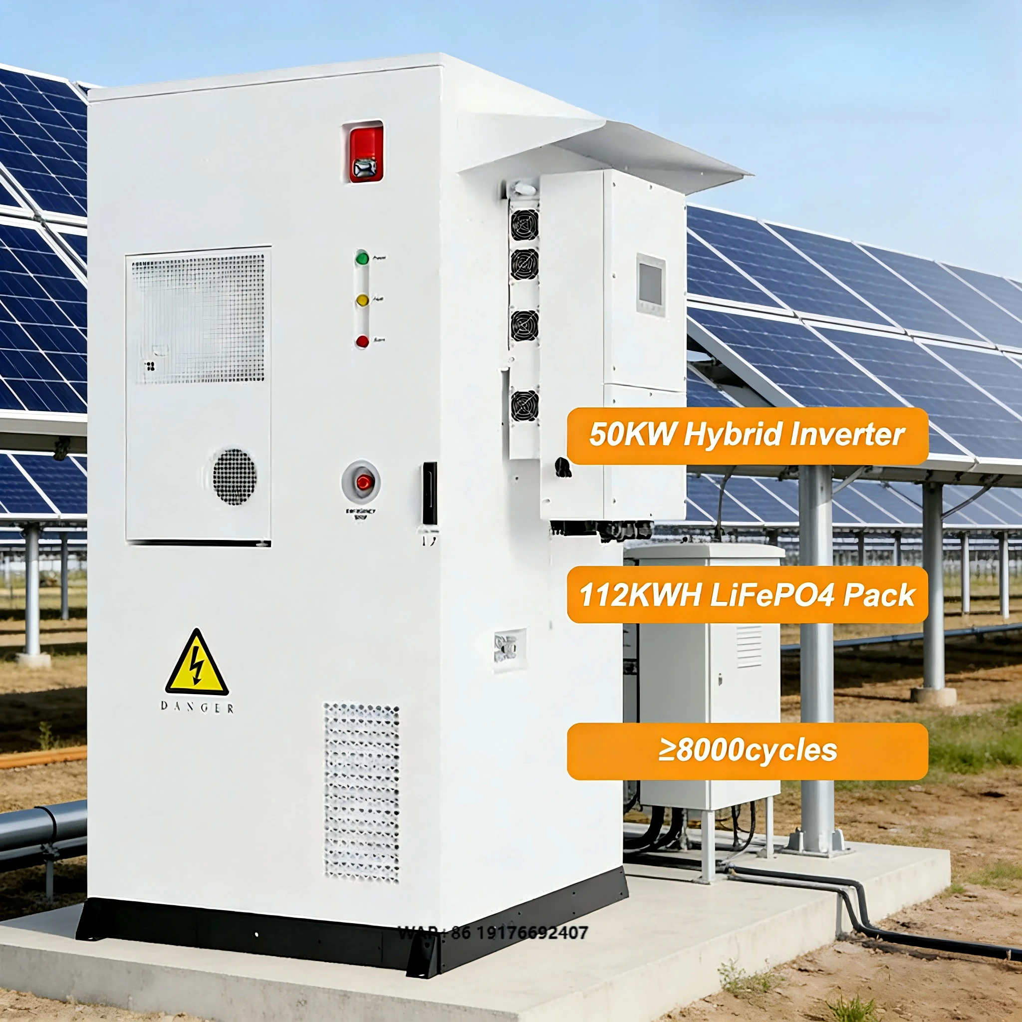 100KWH 112KWH ESS Cabinet Deep Cycle Rechargeable Lifepo4 Lithium Battery Pack With ’MPPT for Solar Energy Storage System
