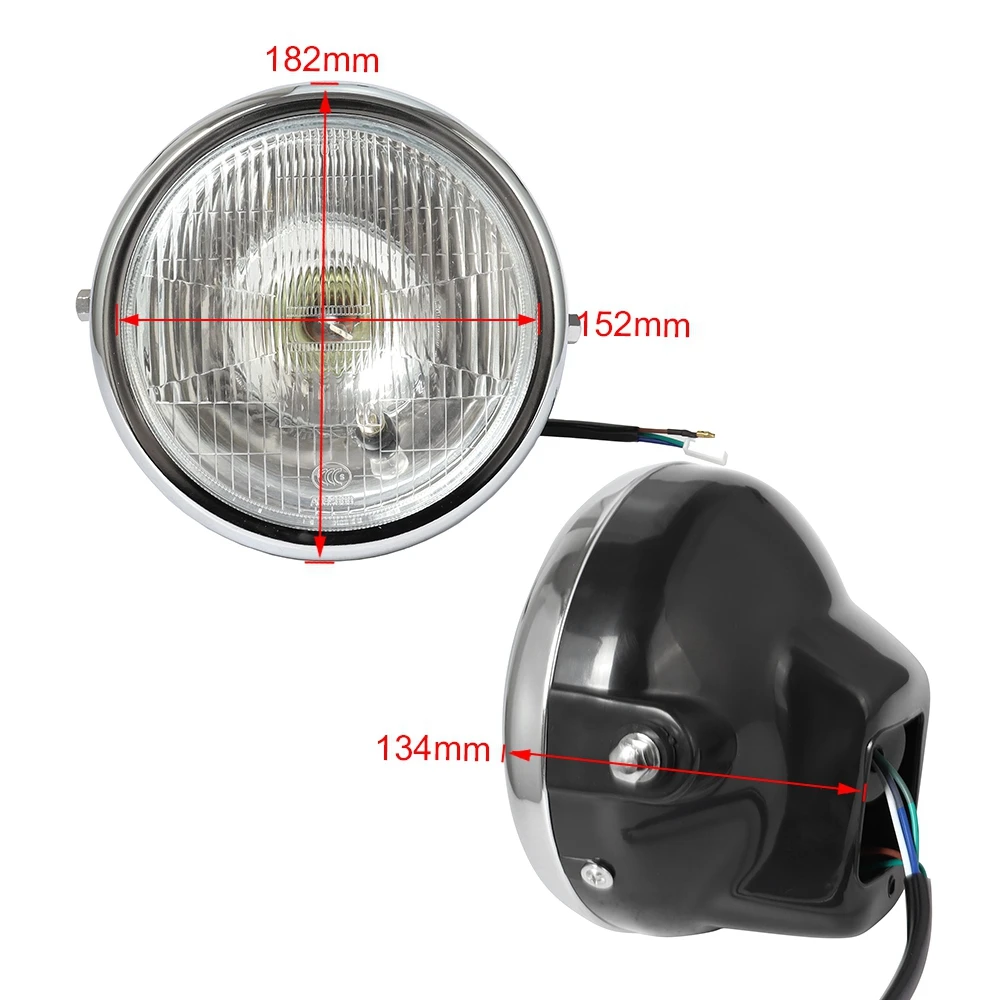 Motorcycle Headlight Round Headlamp High Low Beam 12V Lamp Lighting Universal For Honda Suzuki Yamaha Harley Cafe Racer