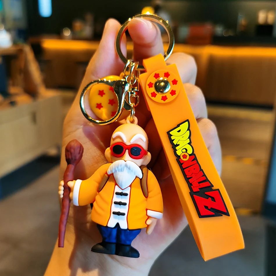 Anime Dragon Ball Keychain Fashion Jewelry Son Goku Vegeta Piccolo Action Figures 8CM PVC Key Ring for Men Women Bag Pendant