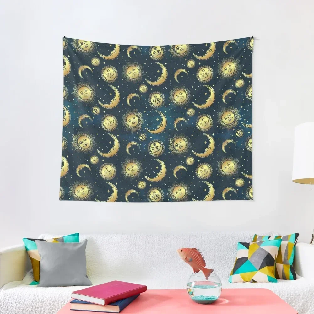 

90s Celestial Suns and Moons Tapestry Bedrooms Decor Room Decor Aesthetic Tapestry