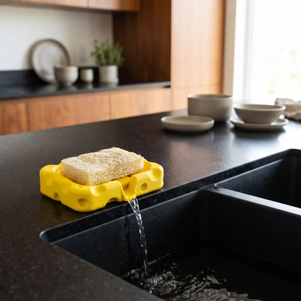 3D Printed Cheese Drain Soap Box Self Draining Grooved Base Draining Soap Holder Quick Dry Plastic Soap Drain Plate Kitchen