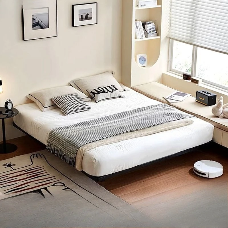 Suspension bed adult double bed tatami row skeleton bedroom wrought iron steel frame Internet celebrity single bed