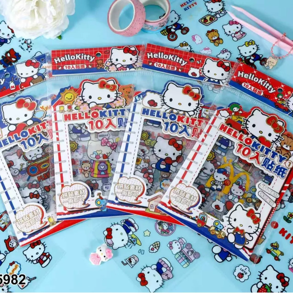

New Sanrio Stickers Boys Girl Cute Cartoon Fun Sticker Sets PET Student Planner Stickers Children's Decorate Toys Birthday Gift