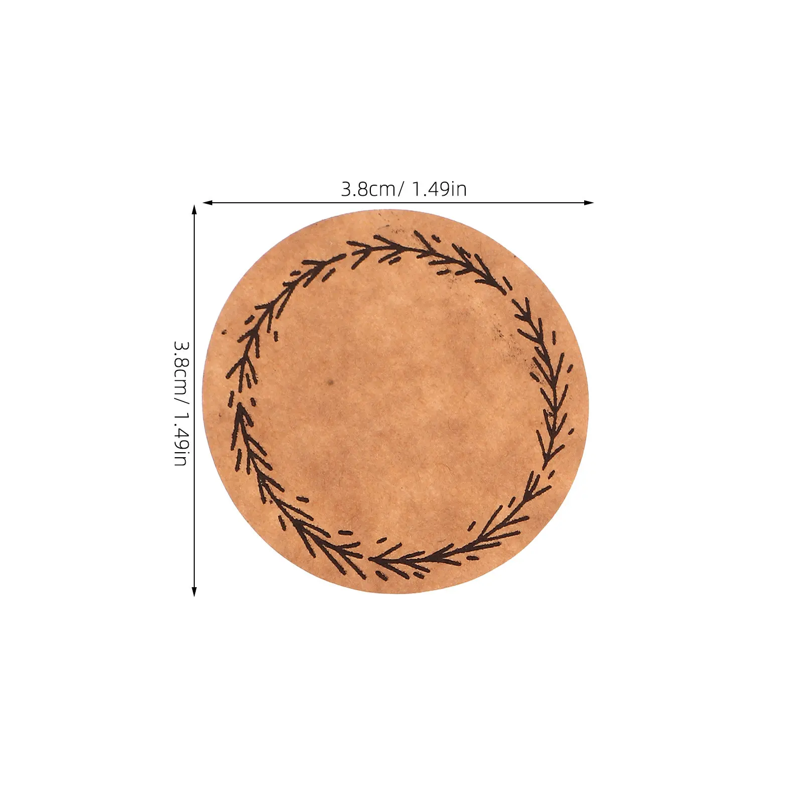 600Pcs Round Sealing Stickers Kraft Paper Labels for Packaging Greeting Cards Cookie Bags Mason Jars Pantry Organization Vintage
