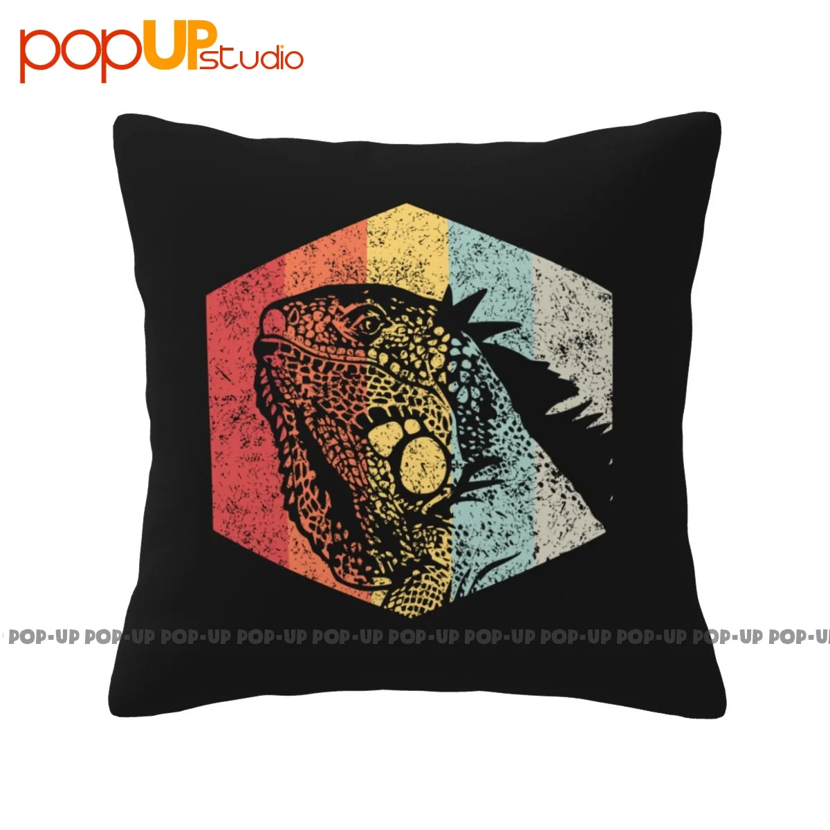 Print Retro Iguana Gift Lizards Pillowcase Throw Pillow Cover For Sofa Decoration High-Density