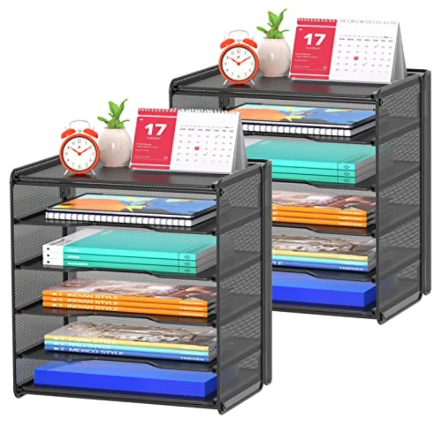 

Набор из 2-х сетчатых лотков для бумаг с 5-ярусной полкой и сортировщиком, черный