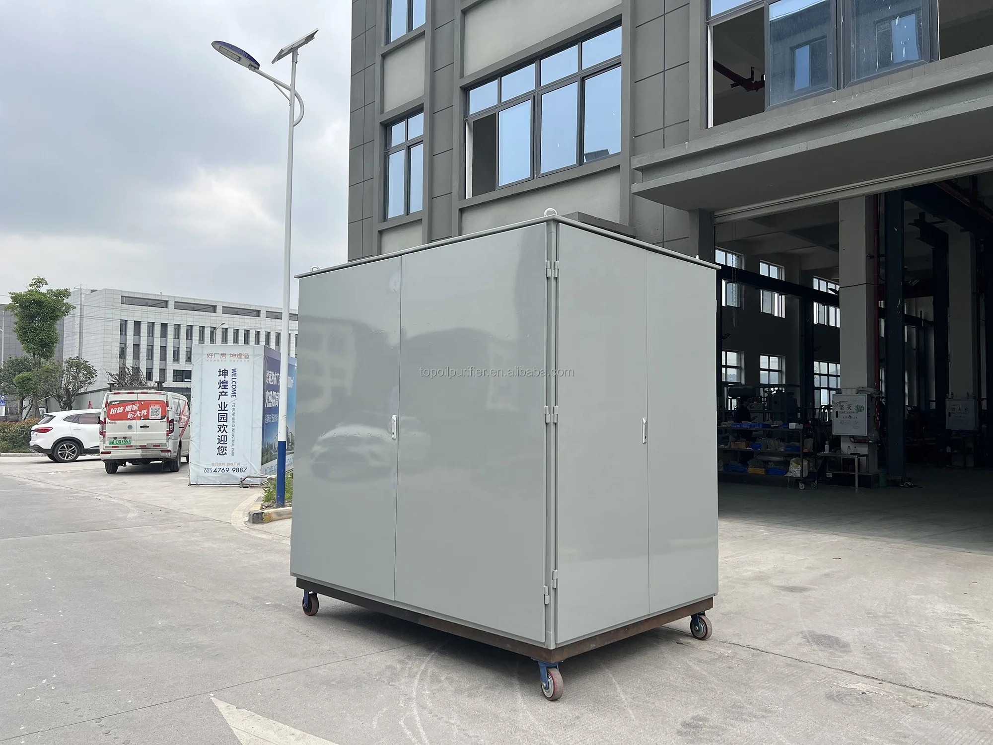 Máquina de tratamiento de aceite de aislamiento directo de fábrica, residuos en exteriores