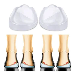 2PCS Medial Lateral Heel Wedge Silicone Insoles Supination Pronation Corrective Gel Adhesive Shoe Inserts for Foot Alignment