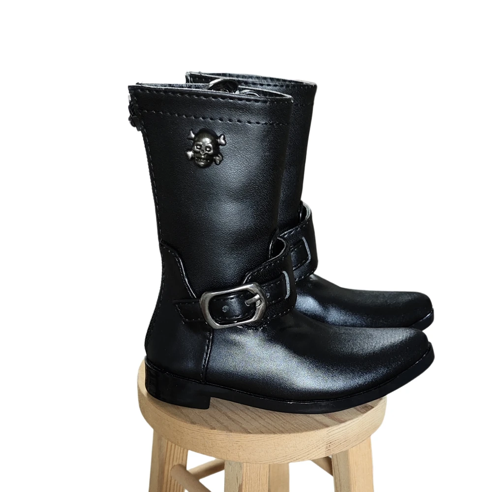 70CM 1/3 1/4 uomo ragazzo BJD MSD Dollfie Stivali in pelle sintetica PU Scarpe scarpe nere YG330