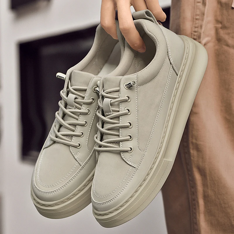 

Весенние популярные повседневные кроссовки на толстой подошве для увеличения роста, простые, стильные, нескользящие, для города и спорта