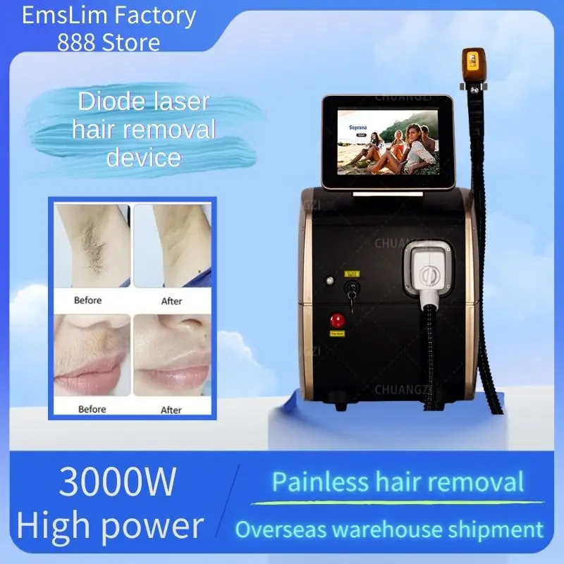 

Latest Diode ND:YAG Laser Hair Removal Device - Triple Wavelength, 4000W Power, Painless and Permanent 808nm+1064nm+755nm