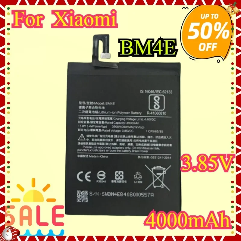 

New High quality For BM4E Replacement Phone Battery for Xiaomi MI Pocophone F1 Poco F1 Phone Battery 3.85V 4000mAh