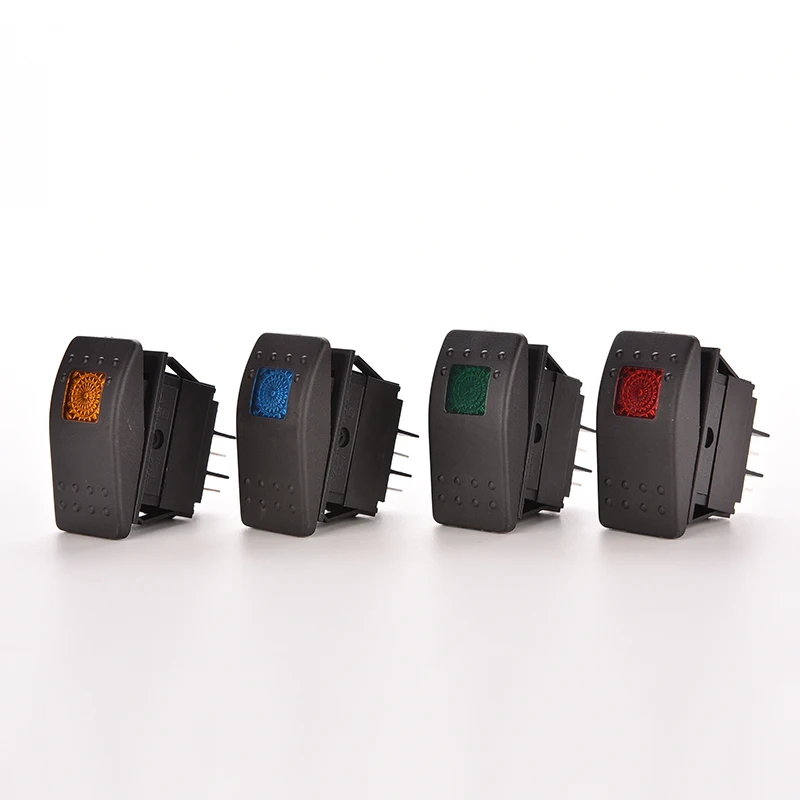 1PCS 20A 12V DC SPST 3Pin ON OFF Waterproof Marine Switch Rocker Single LED Bar Rocker Toggle Switch LED Light Car Boat