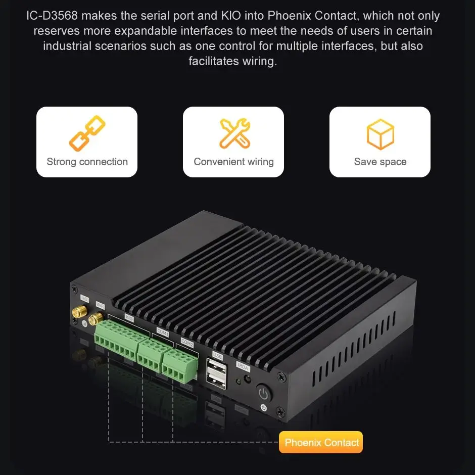 Liontron IC-D3568 Mini PC 8GB RAM 128GB ROM pengembangan API terbuka Android OpenHarmony 3.2,Ubuntu 20.04,Linux Buildroot,Debian 10