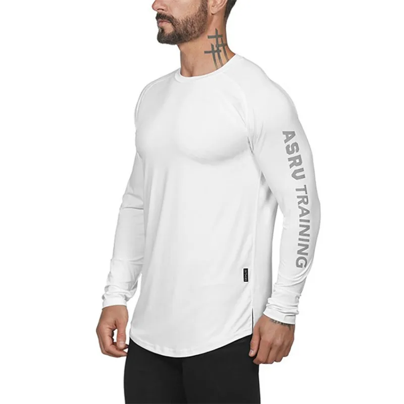 Men Quick Dry Long Sleeve Sport T Shirt Gym Fitness Bodybuilding Shirt Jogger Workout Sportswear Training Running Tee Sweatshirt