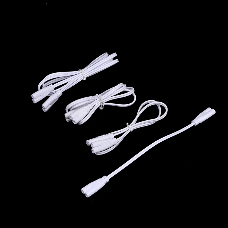 【GE】1PC 20CM 50CM 80CM 100CM 2.5A 0-250V 2 Pins LED Tube Lamp Connected Cord Flexiable Connecting Cable T4 T5 T8 Light Connector