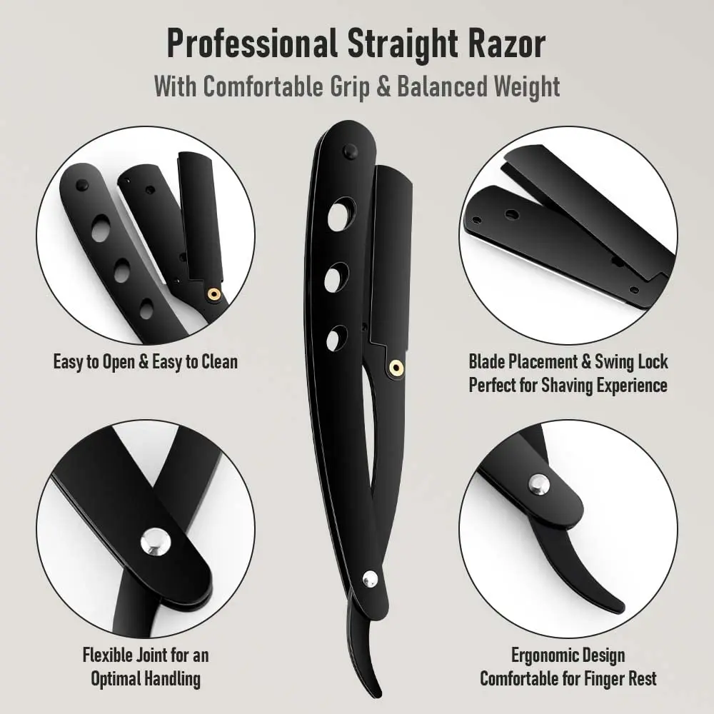 Men's Shaver Straight Edge Barber Razor Knives Manual Beard Shaving And Care Replaceable Blades Shavette Gift For Men