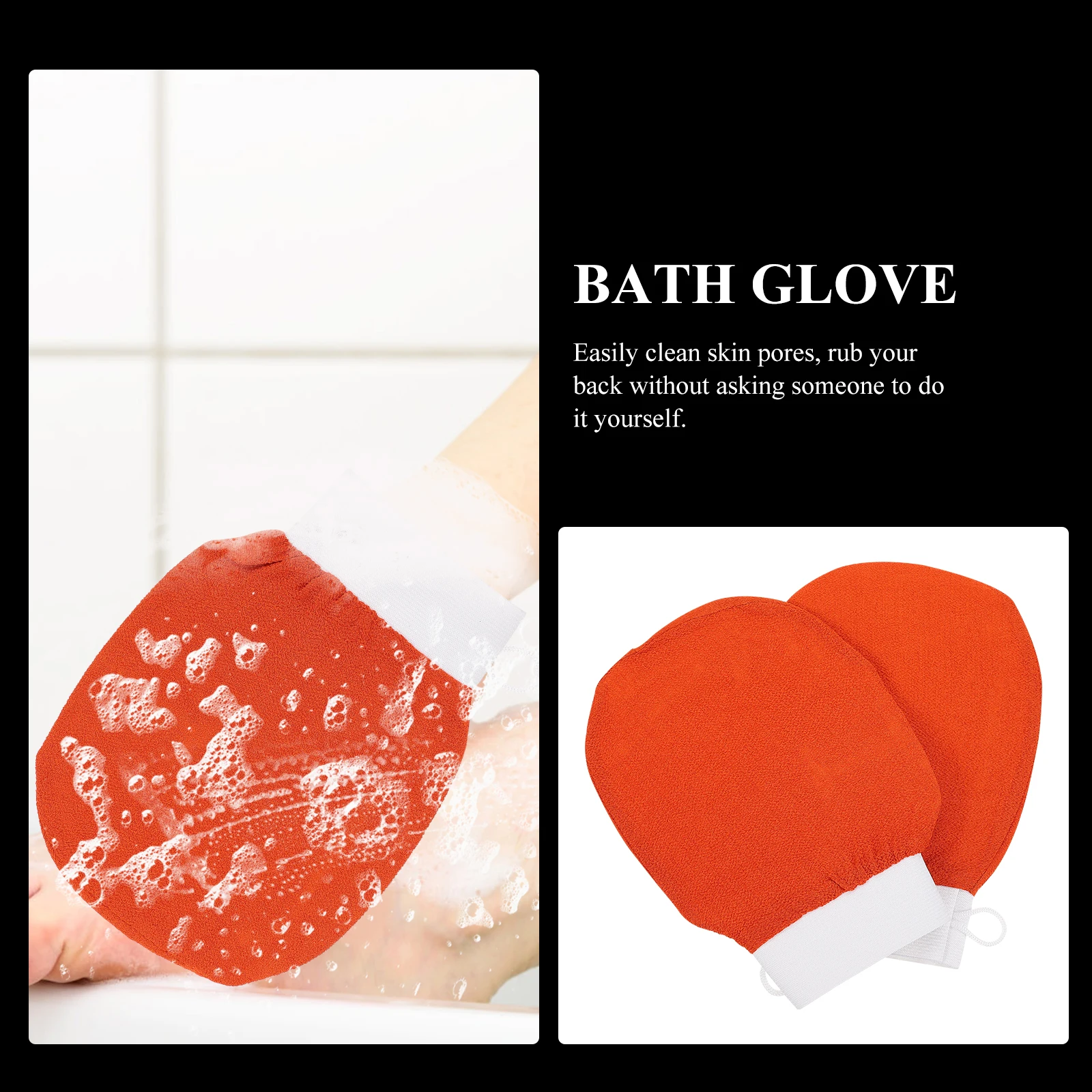 

2 шт. перчатки-мочалки для отшелушивания кожи тела, премиум-класса, для рук, ног, груди, спины, мягкие, но эффективные, портативные
