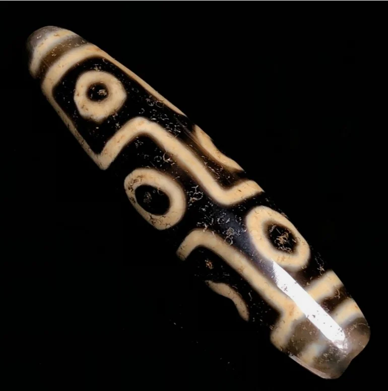 Magic Ancient Tibetan DZI Beads Old Agate 9 Eye Totem Amulet Pendant 58×13mm