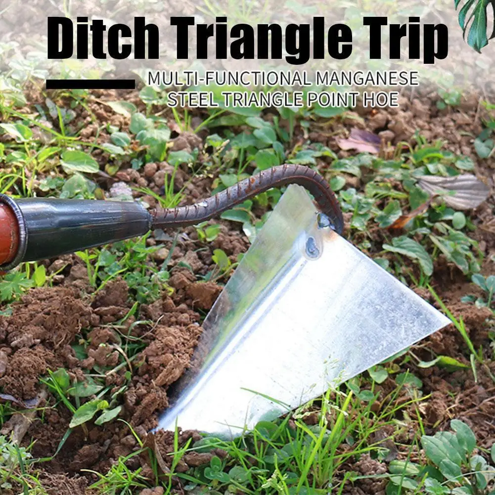 

Farm Tools Hoes Household Vegetable Planting Triangle Furrow Hoe Small Tip Hoe Agricultural Land Turning Loose Soil Triangle Hoe