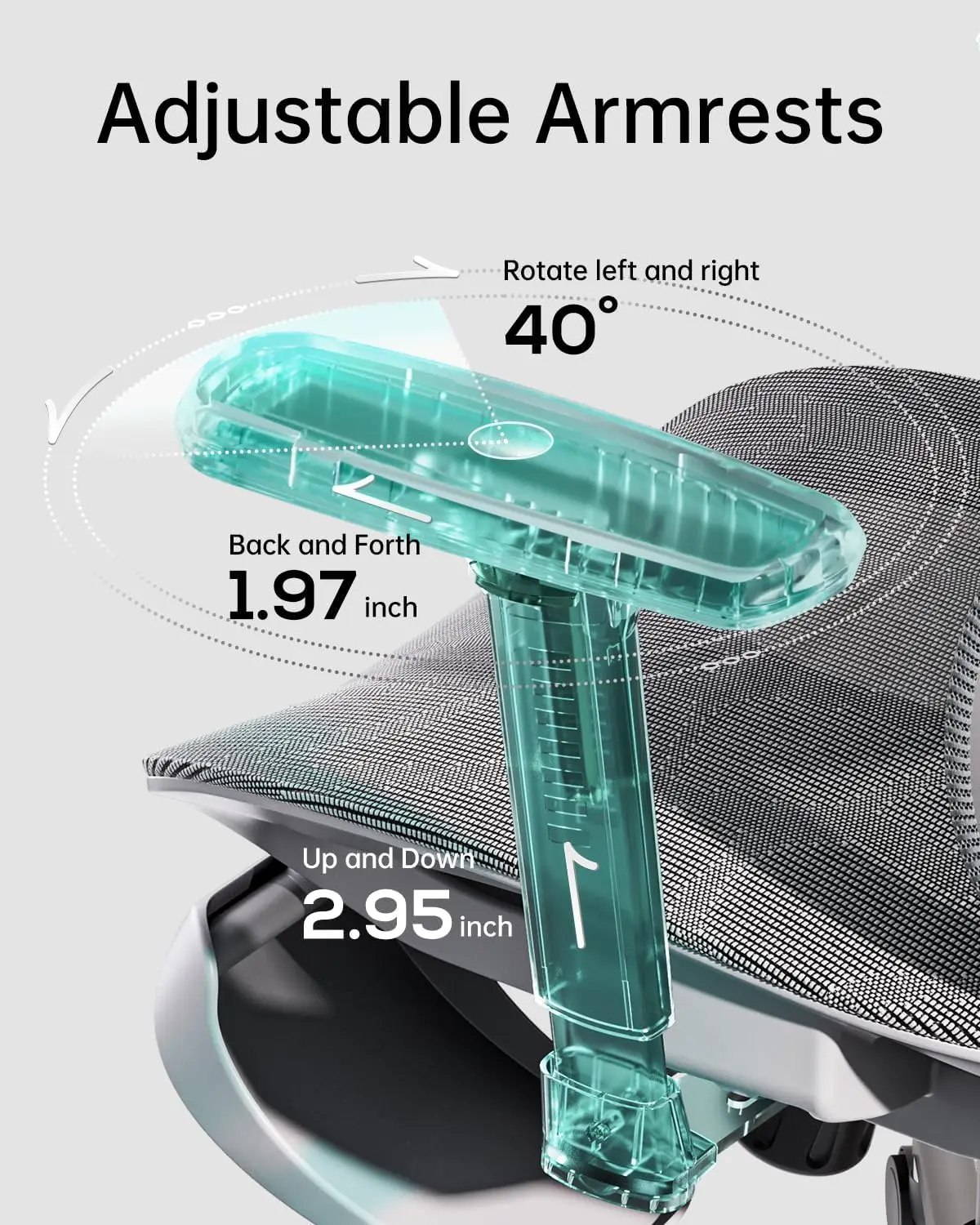 Cadeira de escritório ergonômica com braços 3D, suporte lombar ajustável, cadeira de malha com encosto alto para escritório doméstico, branca