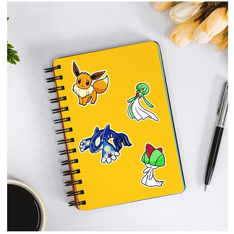 Pegatinas de dibujos animados de Pokémon para niños, calcomanías bonitas de 50 piezas, para manualidades, cuaderno, portátil, teléfono, Maleta,