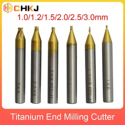 CHKJ 1.0/1.2/1.5/2.0/2.5/3.0mm HSS Titanium Bits End Milling Cutter Engraving Edge Cutter for Key Cutting Machine Accessories