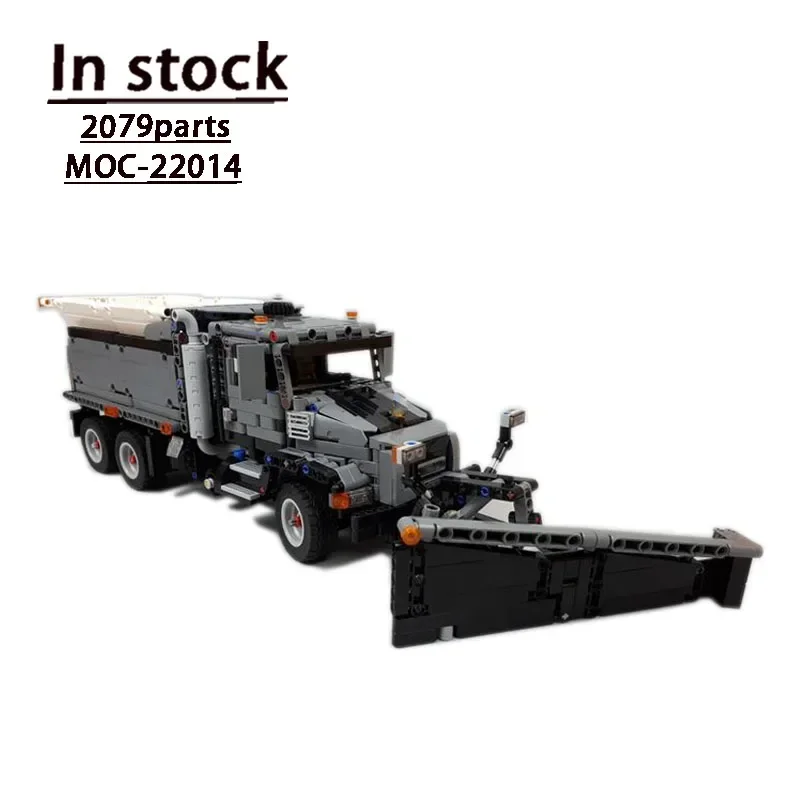 MOC-22014 Cargo Truck Granite Snow Plow Assembly Stitching Building Block Model 2079 Building Block Parts Kids Birthday Toy Gift