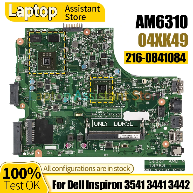 

For Dell Inspiron 3541 3441 3442 Mainboard 13283-1 04XK49 AM6310 216-0841084 100％ test Notebook Motherboard