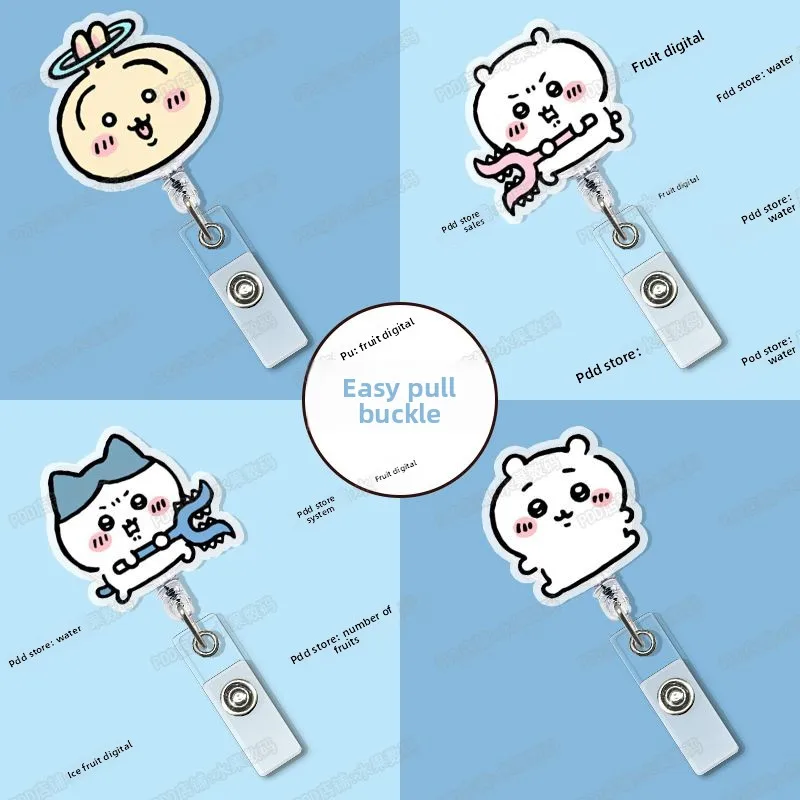 jiyi Retractable Badge Reel Kawaii ID Card Holder Clip Nurse Doctor Student Name Tag Lanyard Cute Work Permit Accessory Gift view 4