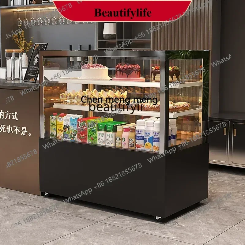 

A01 Refrigerated Display Cabinet Commercial Food West Point Dessert Milk Tea Air-cooled Frost-free Fresh-keeping Cabinet Right A