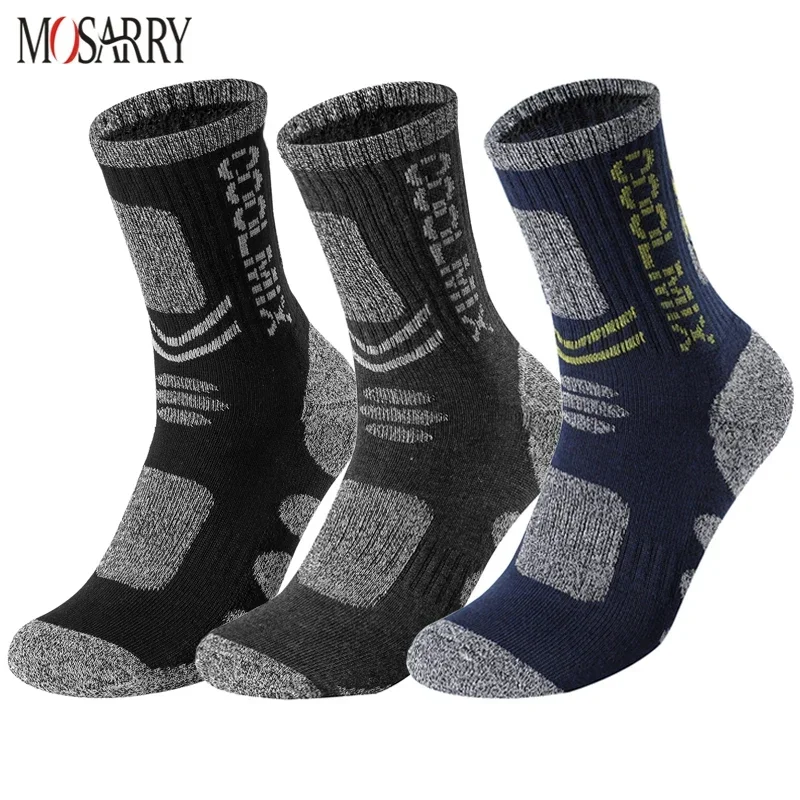 3 Pairs/Set Autumn Professional Outdoor Sport Cycling Socks Men  Basketball Football Soccer Running Trekking Socks Winter