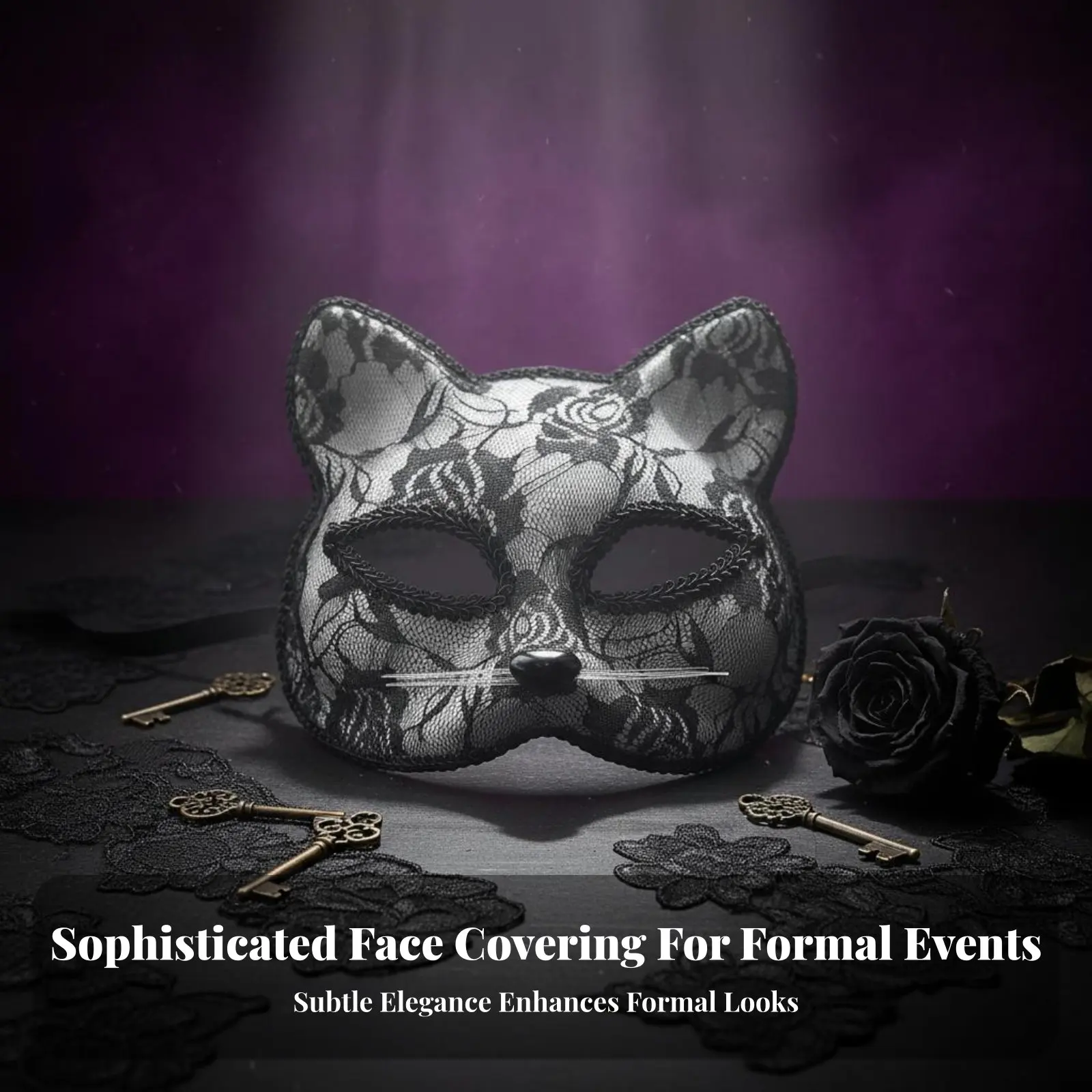 

Lace Feline Halfface Covering Mysterious Look Lace Feline Vision Face Covering Alluring & Design Easy to Wauricular Features
