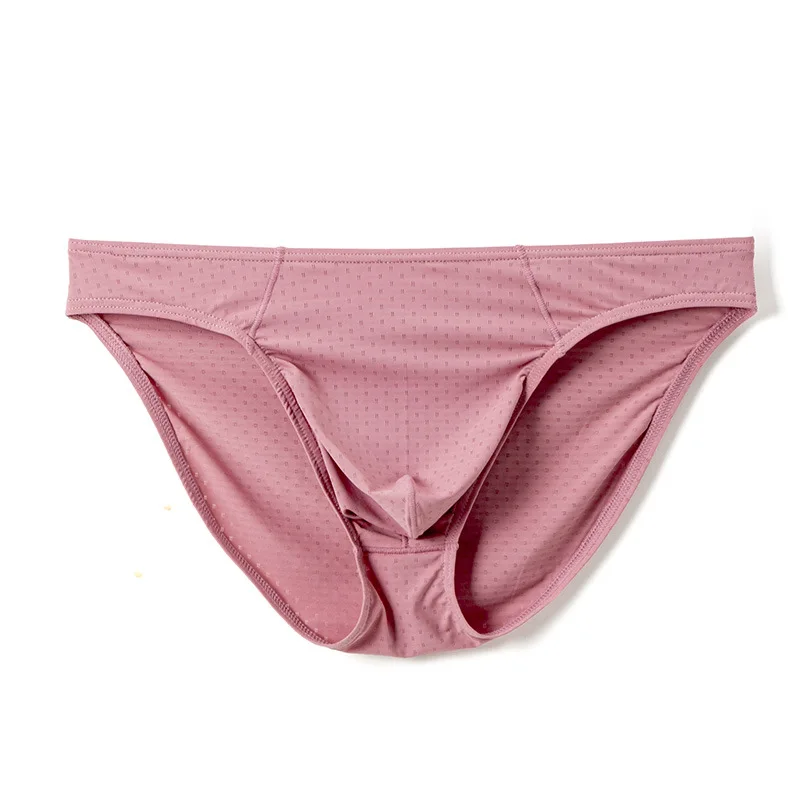 Men's Underwear Ice Silk Mesh Briefs Ice Cool Low Waist Panties Sexy U Convex Pouch Lingerie Underpants Soft High Elastic Bikini