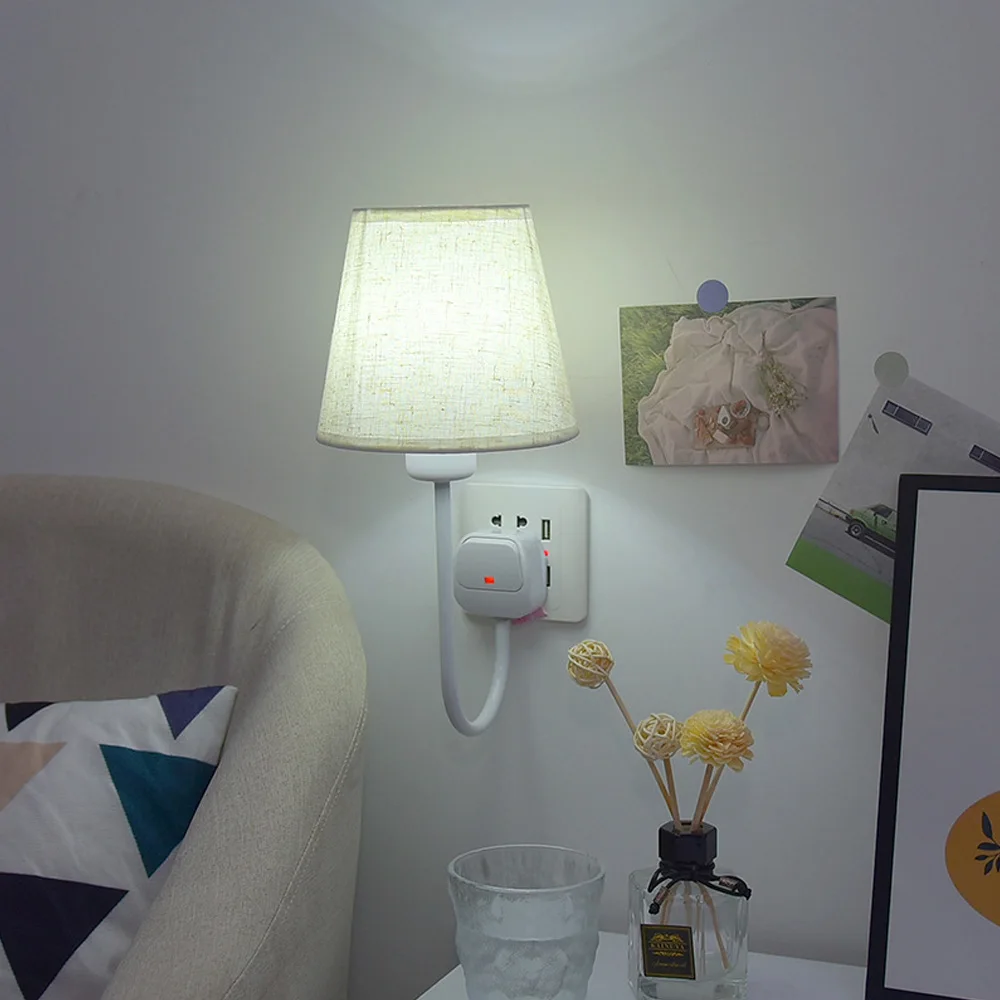 Remote control led night light sleep up breastfeeding eye soft light plug-in bedroom bedside light