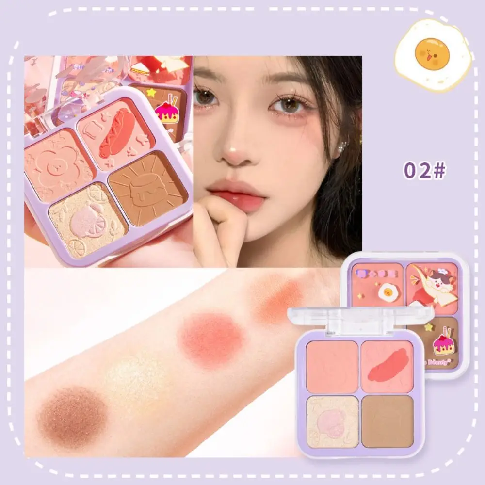 Frauen pigmentierte Rouge Tönung Gesicht Puder Palette erröten Text marker Bronzer Palette Wange Kontur Palette Perl glanz Lidschatten