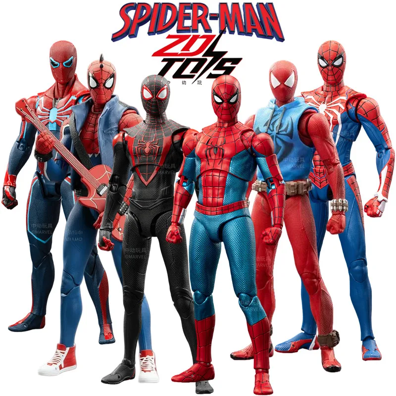 ZD Toys Spider-Man Nuevo Spider-Man de Miles Morales, Spider-Man Scarlet, Hobie Brown ‌ Araña de Hierro ‌   Figuras de Acción, Juguetes, Modelo de Regalo
