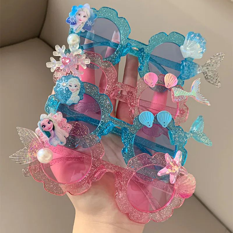 Nowe okulary przeciwsłoneczne Anime Frozen Kawaii Elsa Anna Princess Okulary Cartoon Girl Dziecięce okulary przeciwsłoneczne Elsa Kids Gifts