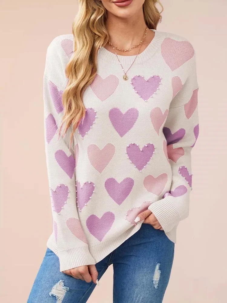 جديد الخريف عارضة القلب منقوشة خمر الملابس الكروشيه قمم المرأة سترة أنيقة المرأة البلوزات الفاخرة سترة #1