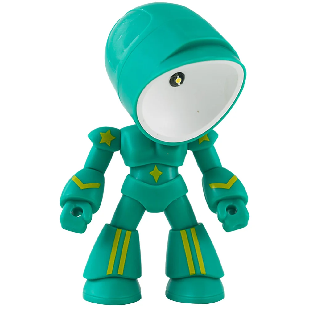 

PVC Button Powered Mini Desk Lamp Robot Night Light for Kids Bedroom Study Warm Room Lighting