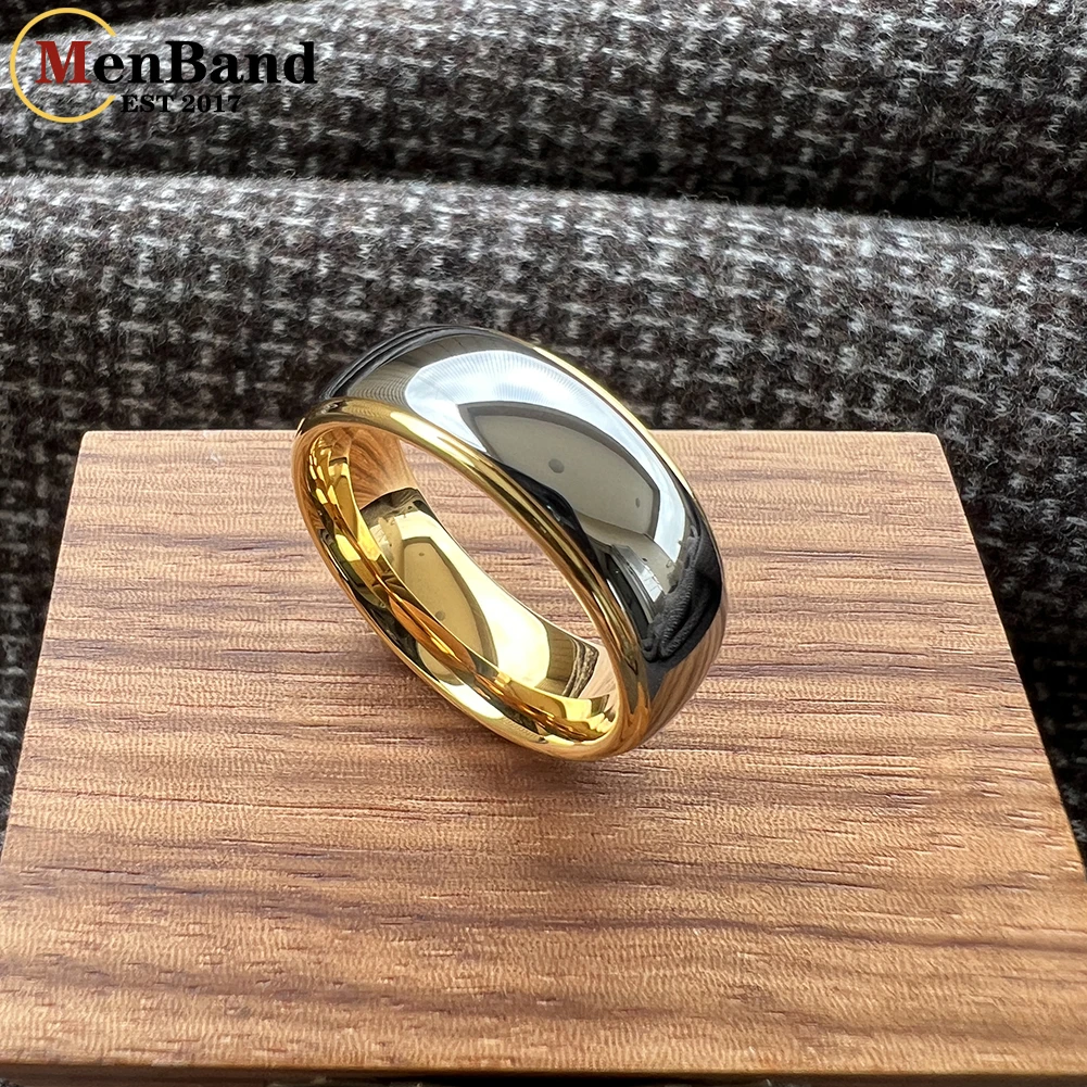 MenBand Fashion 6/8mm Men Women Tungsten Carbide Wedding Band Ring Stepped Shiny Polished Finish Comfort Fit Size 5-15