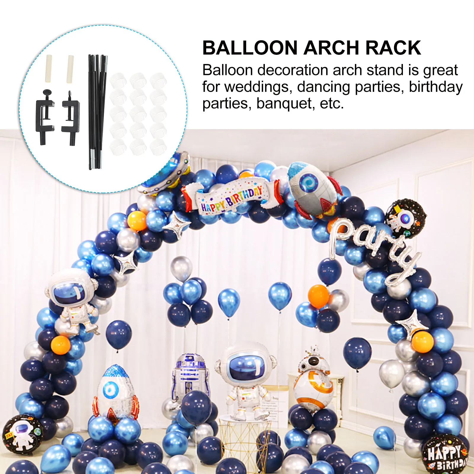 

1 Set Detachable Table Arch Bracket Balloon Wedding Party Decor Display Stand Support Rack Lightweight Portable Easy Assembly