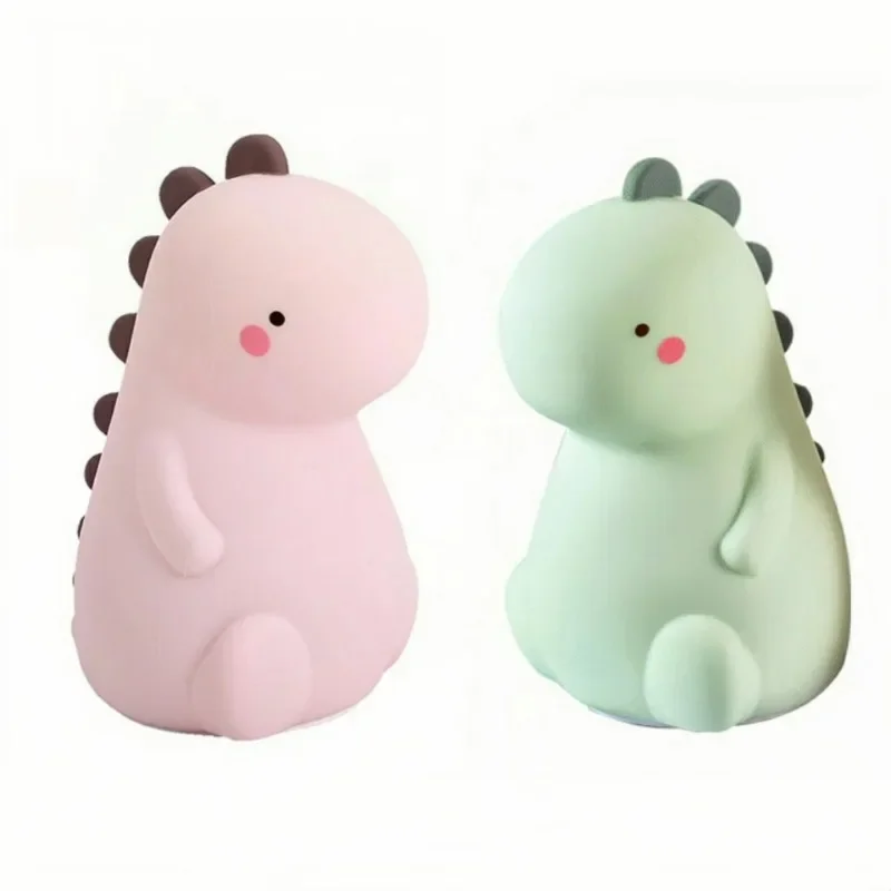 Cute dinosaur colorful night light remote control creative toy bedside silicone atmosphere gift pat lamp