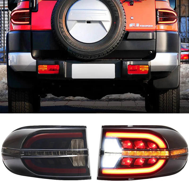 2pcs LED Tail Lights Assembly for FJ Cruiser 2007-2020 Taillights Plug and Play with LED Dynamic Turning Rear Tail light