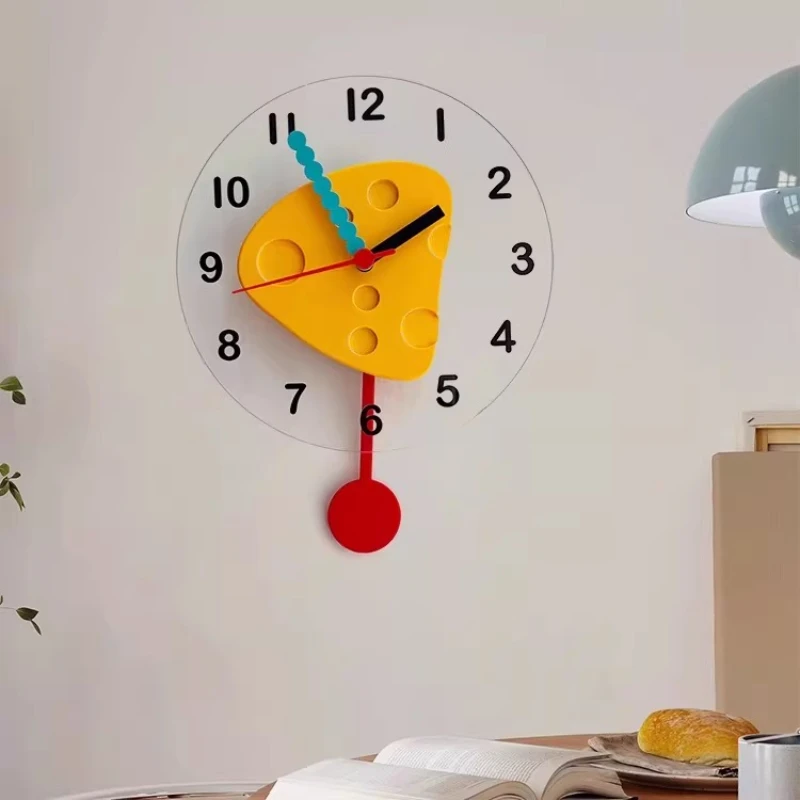 Swing Wall Clock Creative Cartoon Design Clocks Nordic Minimalist Silent Clocks Living Room Children Bedroom Decorative Clock