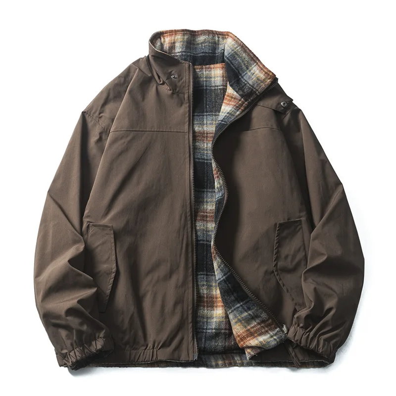 

ex Loose Fit Thiened Cotton Jaet Stand Collar Winter Warm Outerwear Retro Sle Long Length Faion Urban Sle