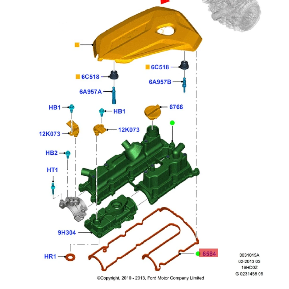 Valve Cover Gasket for ford Escape ECOBOOST kuga 2013-2016 1.6 BM5G6584BA BM5G6584CA 1704081 BM5Z6584A